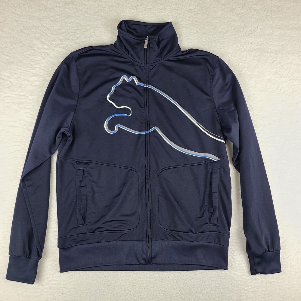 Puma Jacket Sweater‎ Mens Large Dark Blue Full Zip Performance Tech Golf